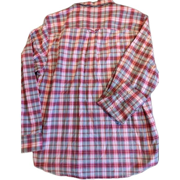 TOMMY BAHAMA Shirt Large Button Up Pink Plaid Long Sleeve Spring Easter Western - Picture 3 of 11